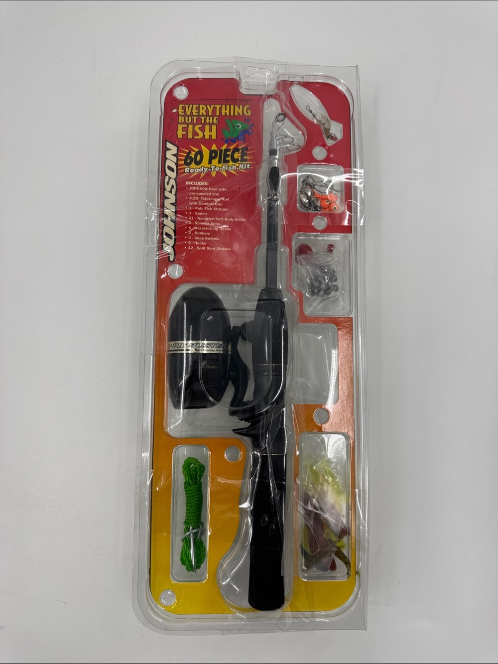 JOHNSON Everything but the Fish 60 piece ready to fish kit, opened never used